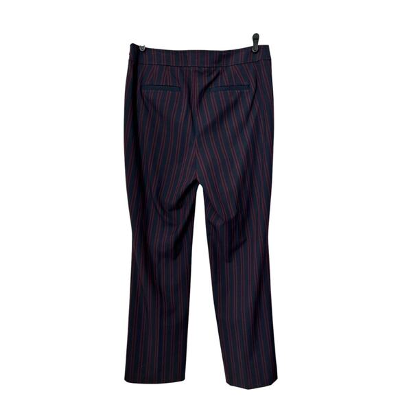 Loft Julie Trouser Size 10 Red Striped Straigh Leg Sailor High Rise Career Pants - Picture 4 of 11